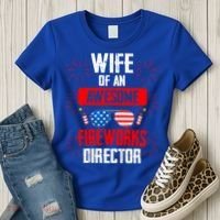 Wife Of An Awesome Fireworks Director Assistant Firework Gift Women's T-Shirt thumb 3
