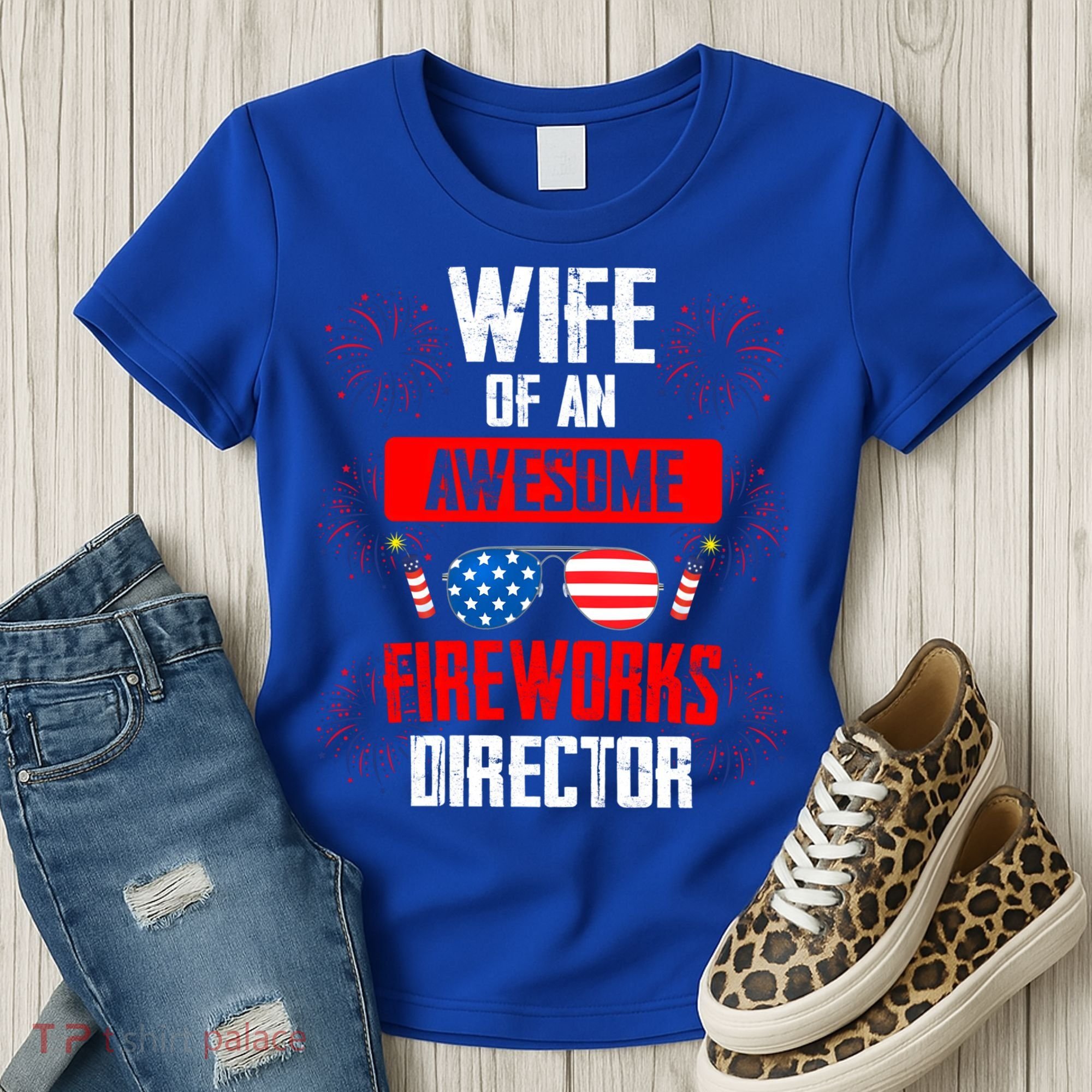 Wife Of An Awesome Fireworks Director Assistant Firework Gift Women's T-Shirt