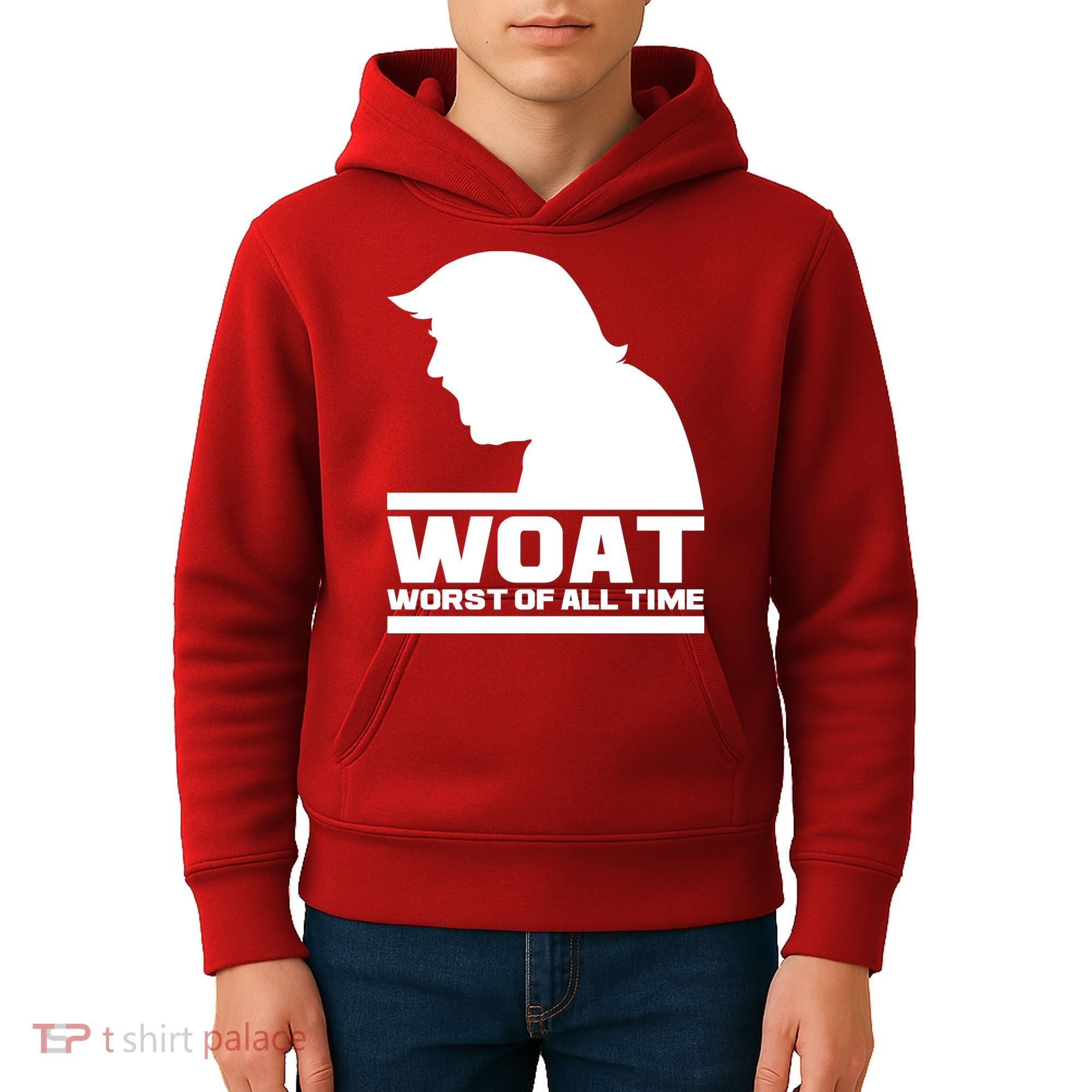 WOAT Anti Trump Worst Of All Time Kids Hoodie