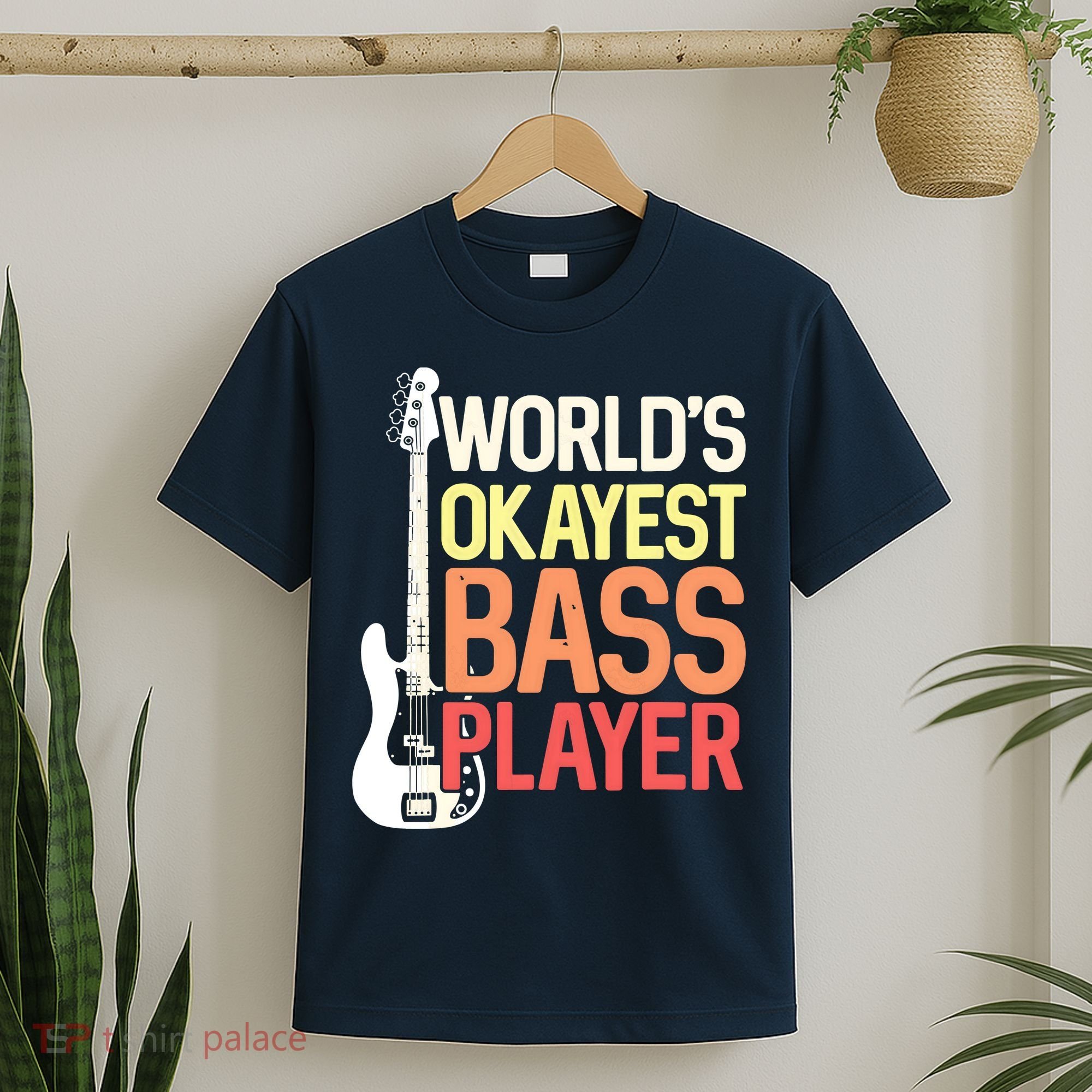 Worlds Okayest Bass Player Bassists Musician T-Shirt