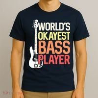 Worlds Okayest Bass Player Bassists Musician T-Shirt thumb 3