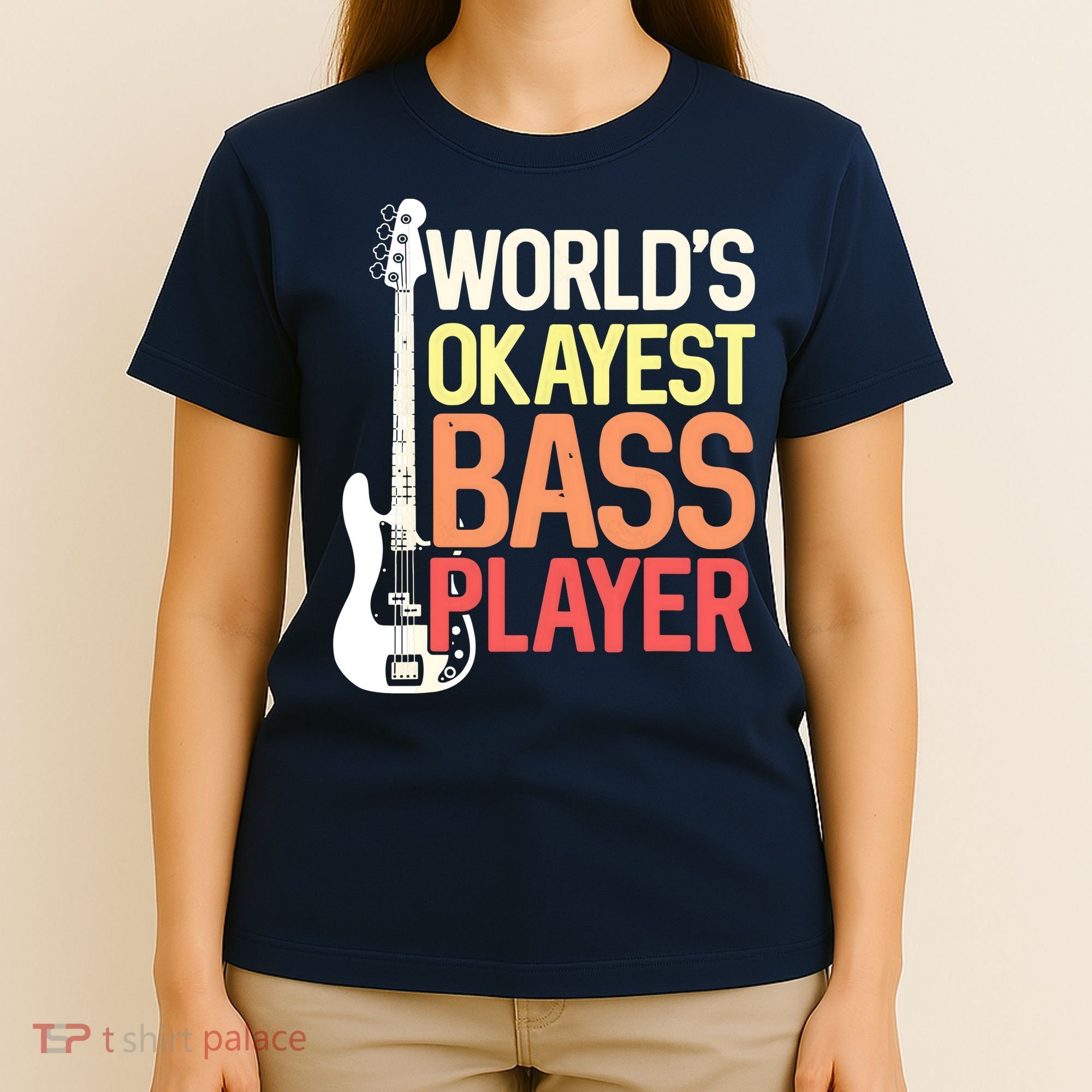 Worlds Okayest Bass Player Bassists Musician T-Shirt