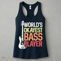 Worlds Okayest Bass Player Bassists Musician Women's Tank Top thumb 3