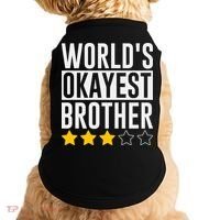 WorldS Okayest Brother Funny Slogan Doggie Tank thumb 0