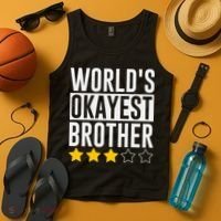 WorldS Okayest Brother Funny Slogan Tank Top thumb 4