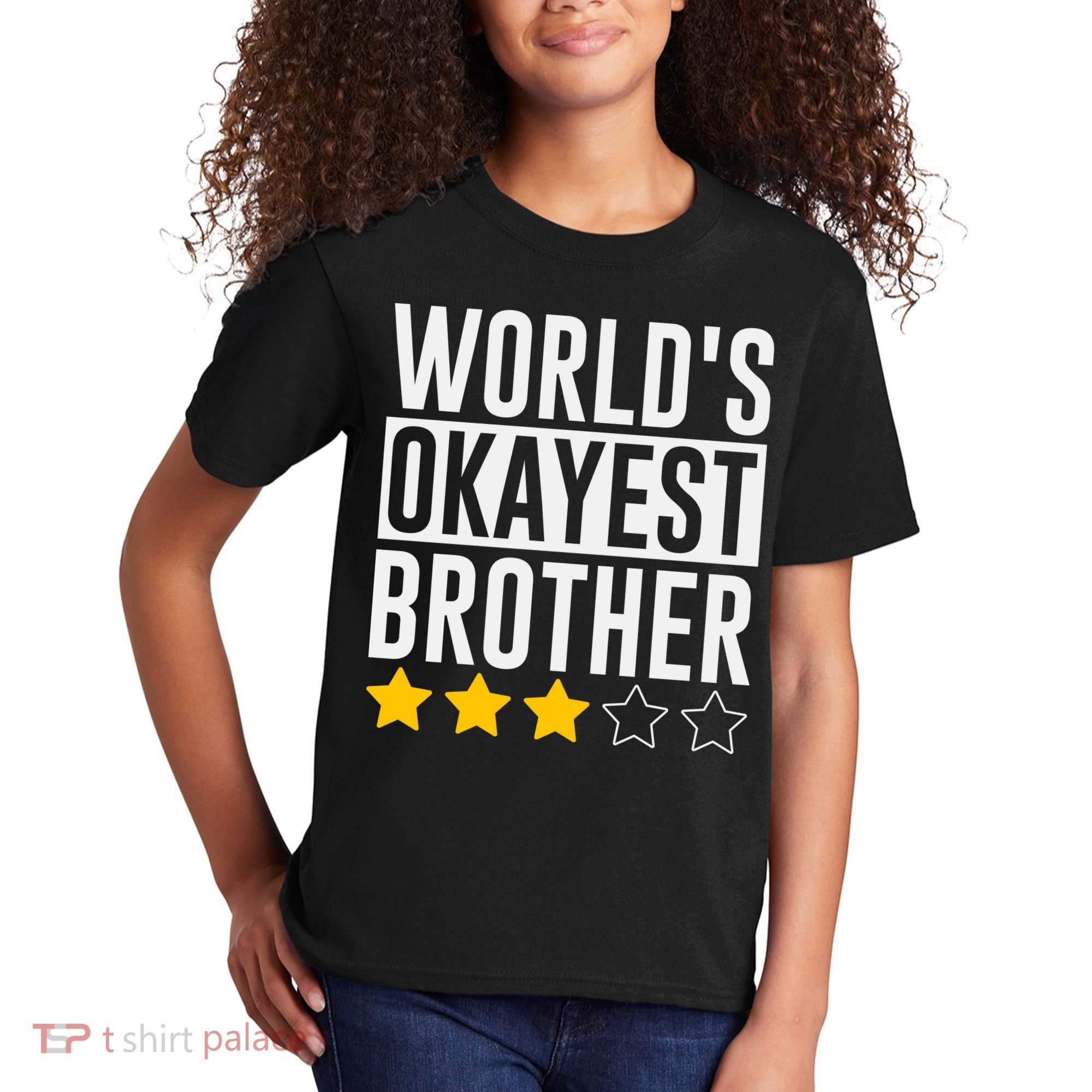 WorldS Okayest Brother Funny Slogan Kids T-Shirt
