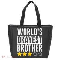 WorldS Okayest Brother Funny Slogan Tote Bag thumb 0