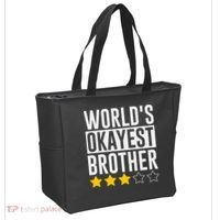 WorldS Okayest Brother Funny Slogan Tote Bag thumb 2