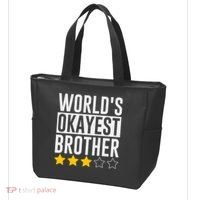 WorldS Okayest Brother Funny Slogan Tote Bag thumb 3