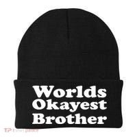 WorldS Okayest Brother Graphic Beanie thumb 0