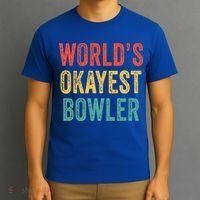 World's Okayest Bowler Funny Bowling Lover Vintage Retro T-Shirt thumb 3