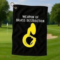 Weapon Of Brass Destruction Humorous Sousaphone Golf Towel thumb 1
