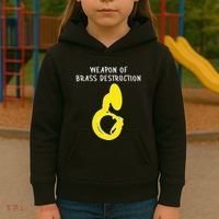Weapon Of Brass Destruction Humorous Sousaphone Kids Hoodie thumb 3