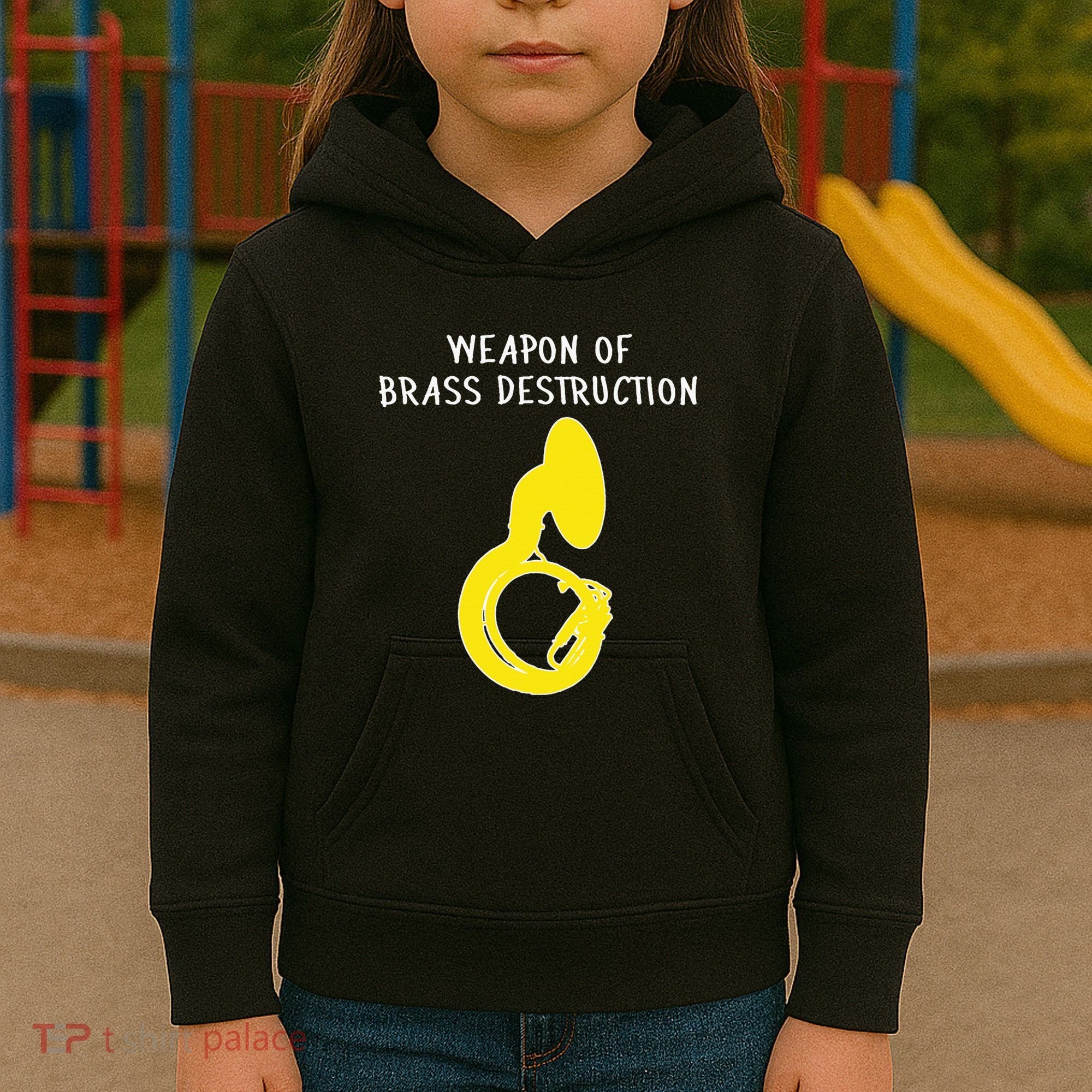 Weapon Of Brass Destruction Humorous Sousaphone Kids Hoodie