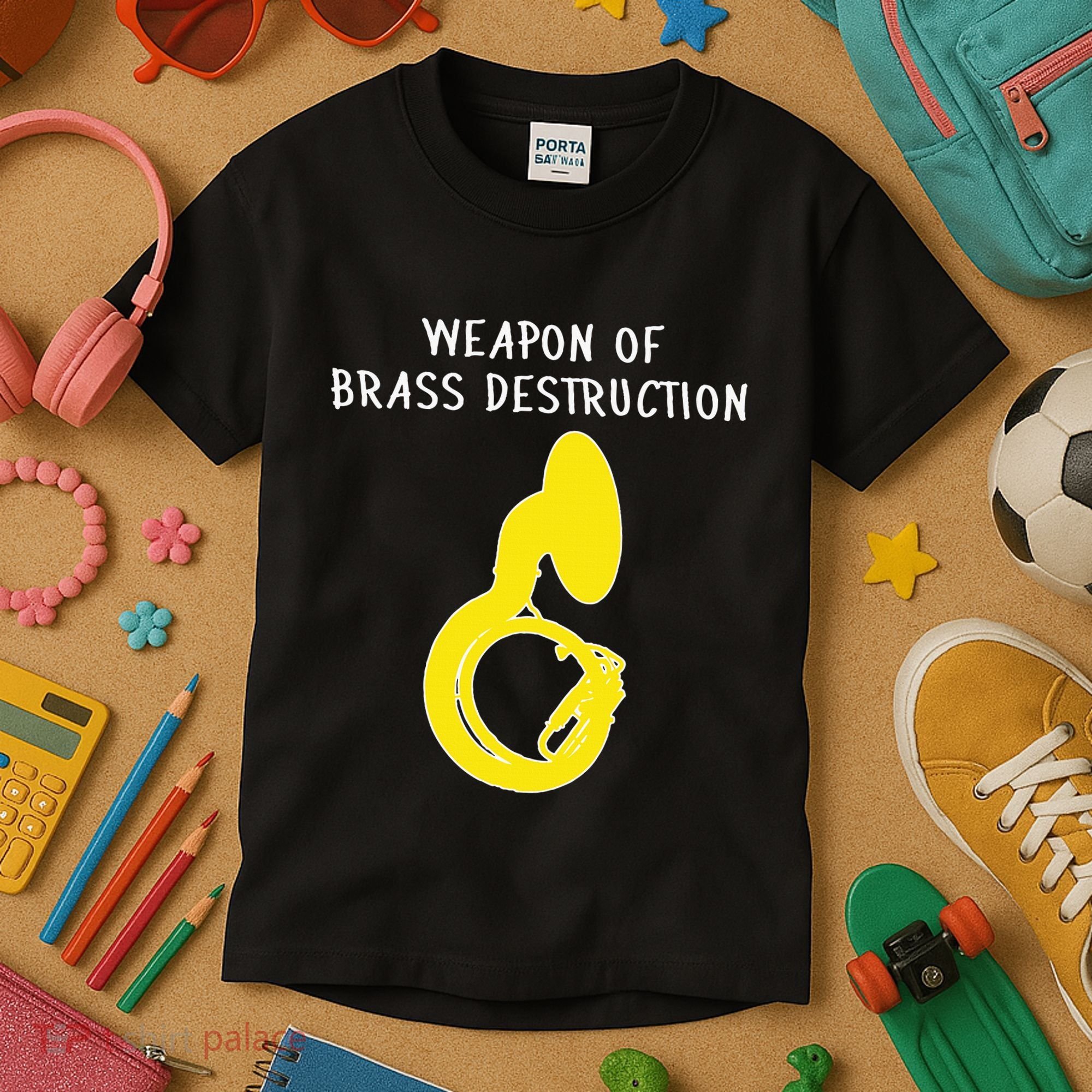 Weapon Of Brass Destruction Humorous Sousaphone Kids T-Shirt
