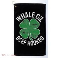Whale Oil Beef Hooked Gift Speak St Patricks Day Irish Golf Towel thumb 0