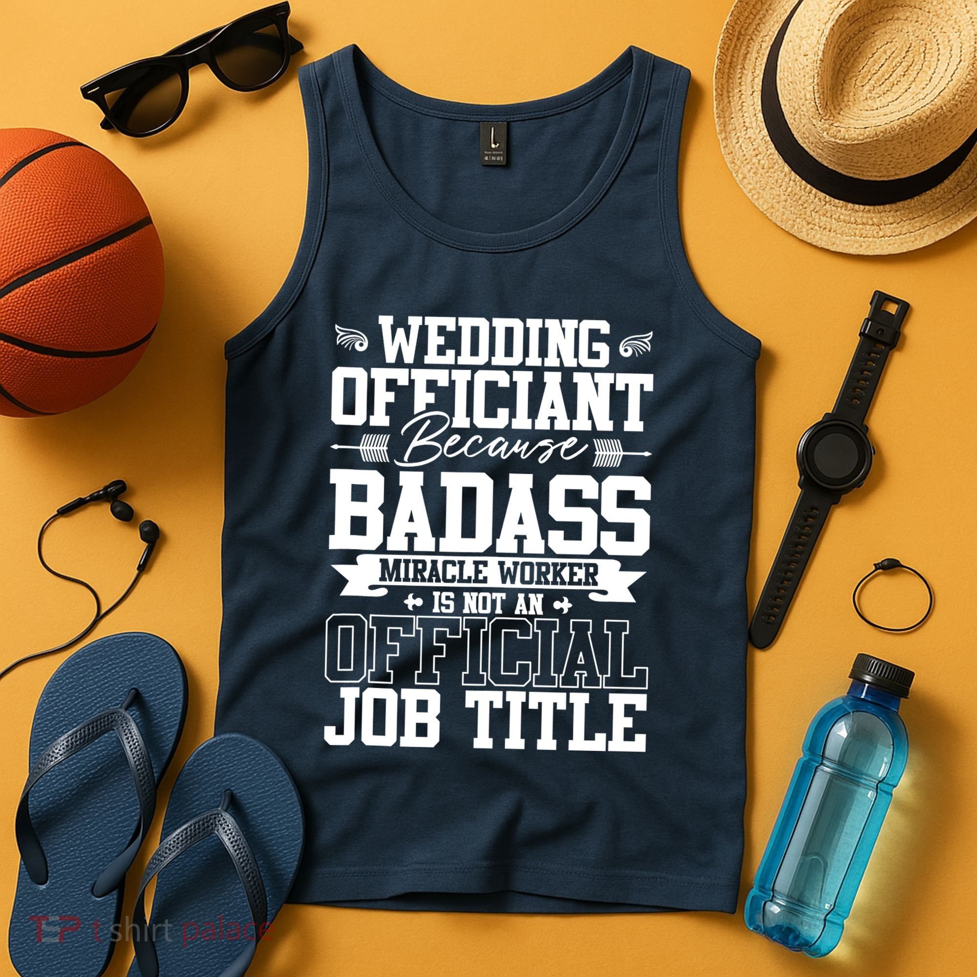 Wedding Officiant Because Badass Miracle Worker Tank Top