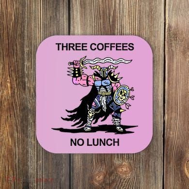 Wizard Of Barge Three Coffees No Lunch Coaster