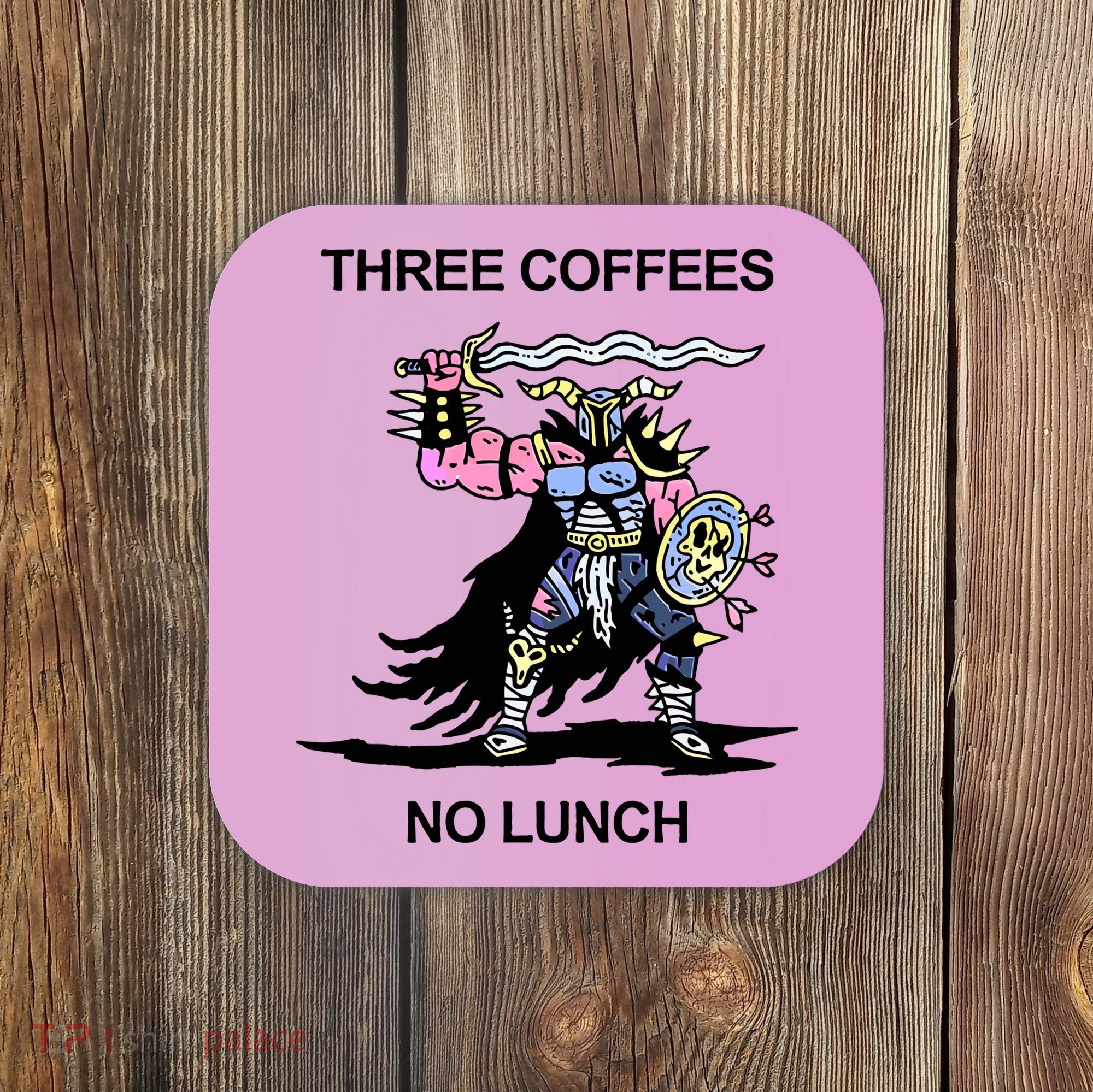Wizard Of Barge Three Coffees No Lunch Coaster