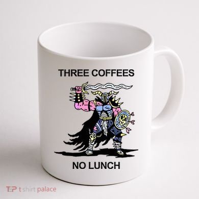 Wizard Of Barge Three Coffees No Lunch Coffee Mug back