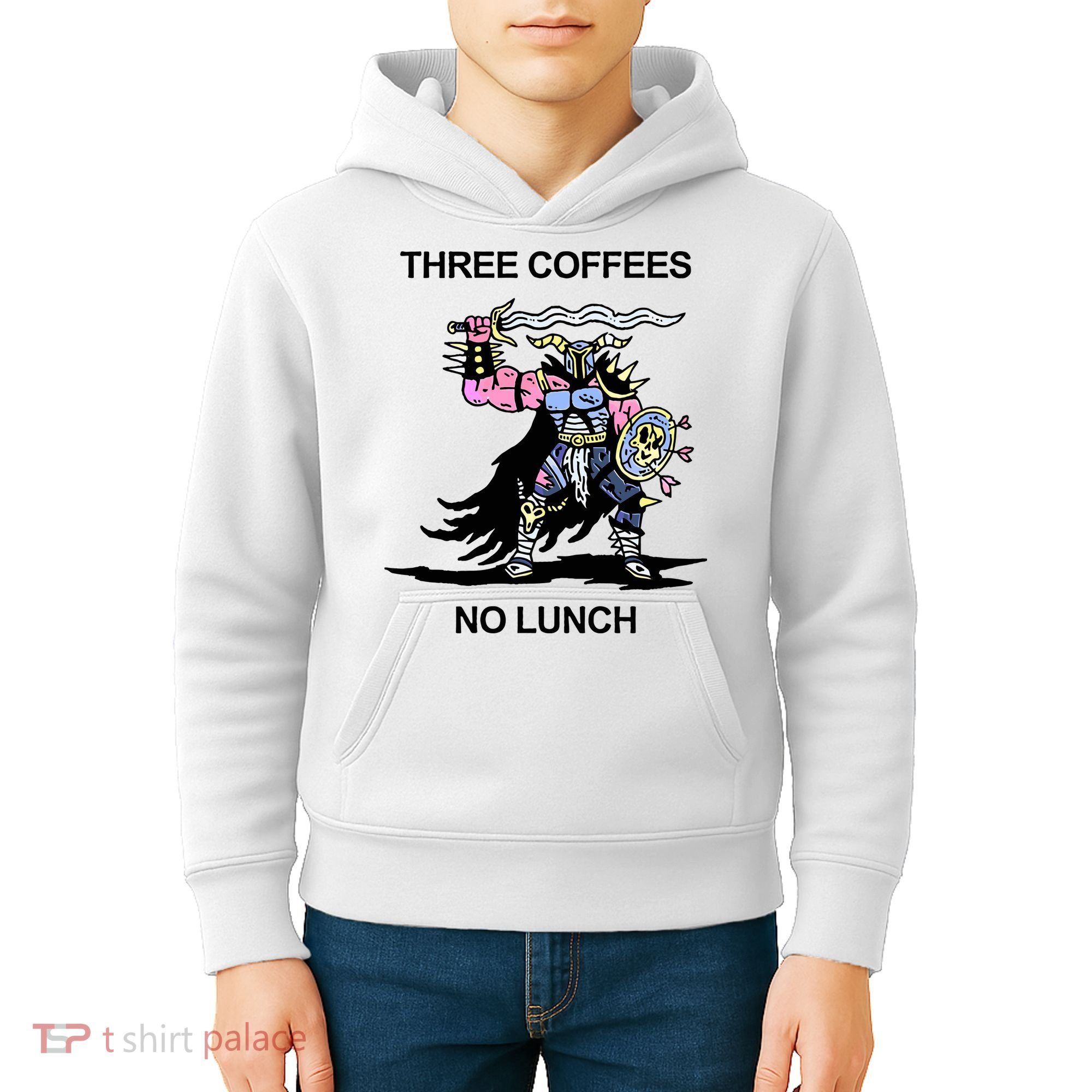 Wizard Of Barge Three Coffees No Lunch Kids Hoodie