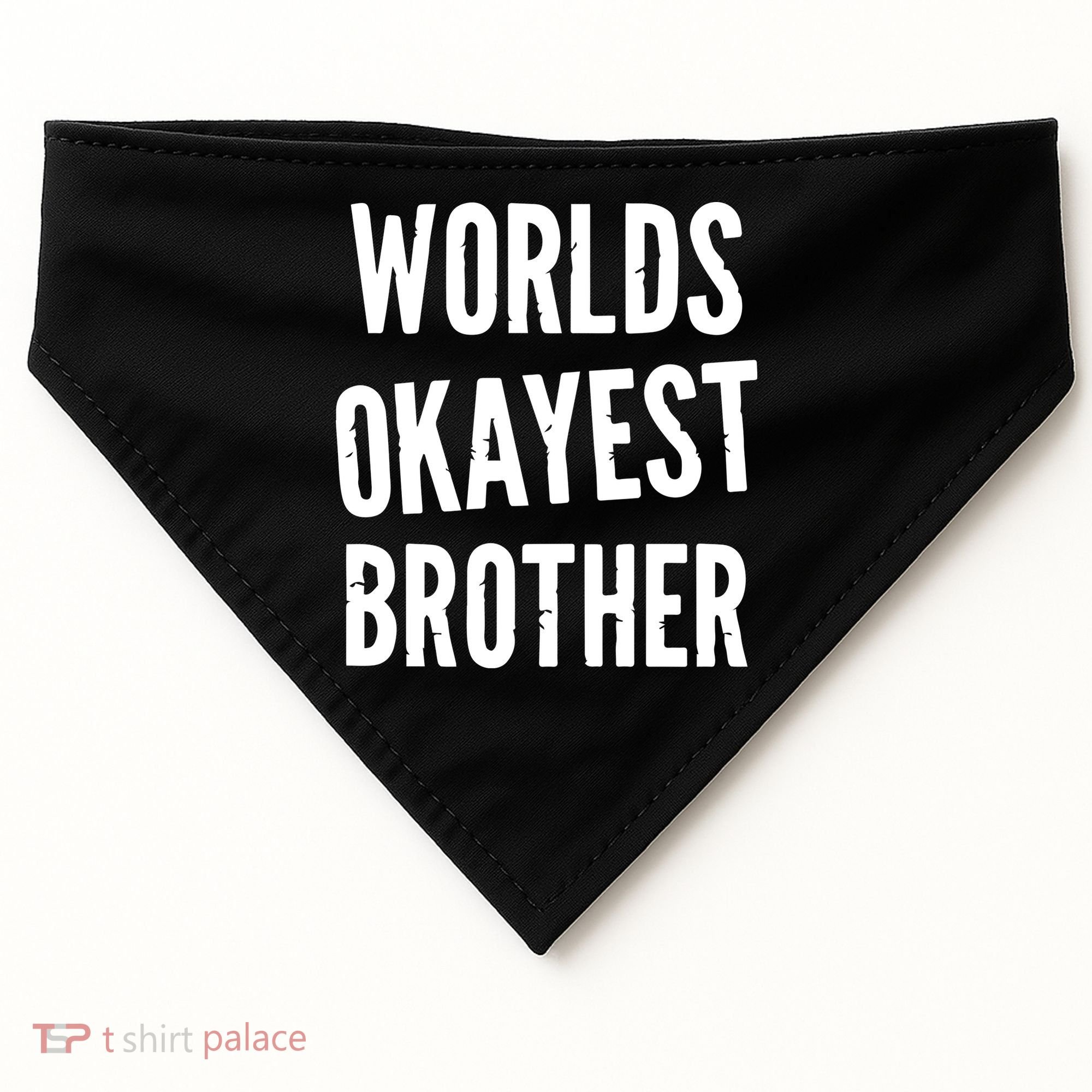 Worlds Okayest Brother Funny USA-Made Doggie Bandana