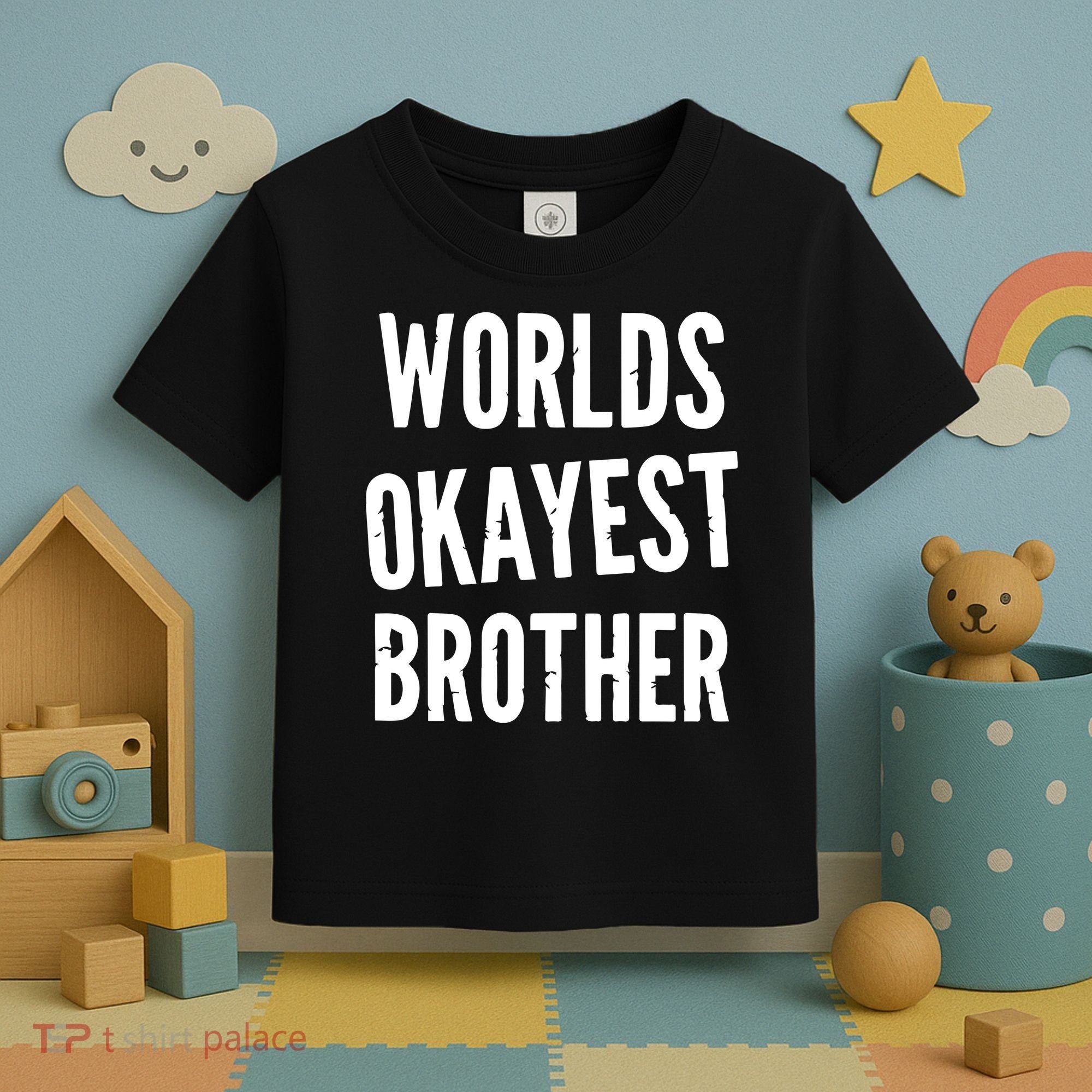 Worlds Okayest Brother Funny Toddler T-Shirt