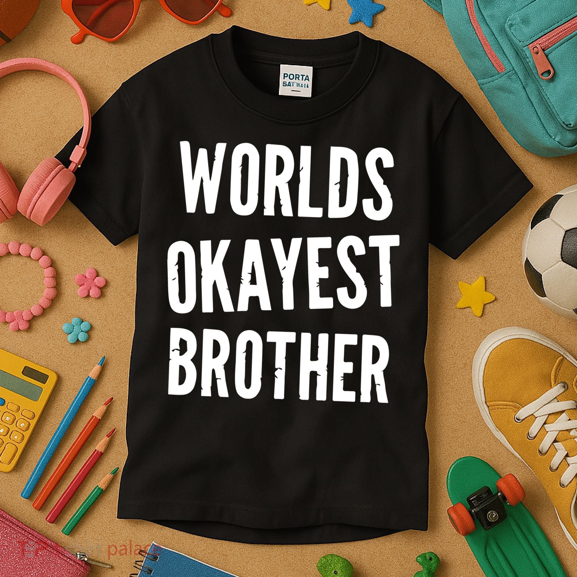 Worlds Okayest Brother Funny Kids T-Shirt