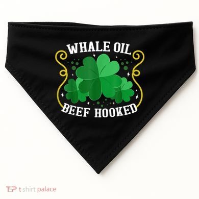 Whale Oil Beef Hooked Saint Patricks Day USA-Made Doggie Bandana
