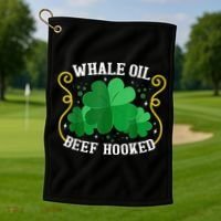Whale Oil Beef Hooked Saint Patricks Day Golf Towel thumb 1