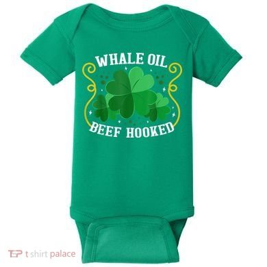 Whale Oil Beef Hooked Saint Patricks Day Baby Bodysuit
