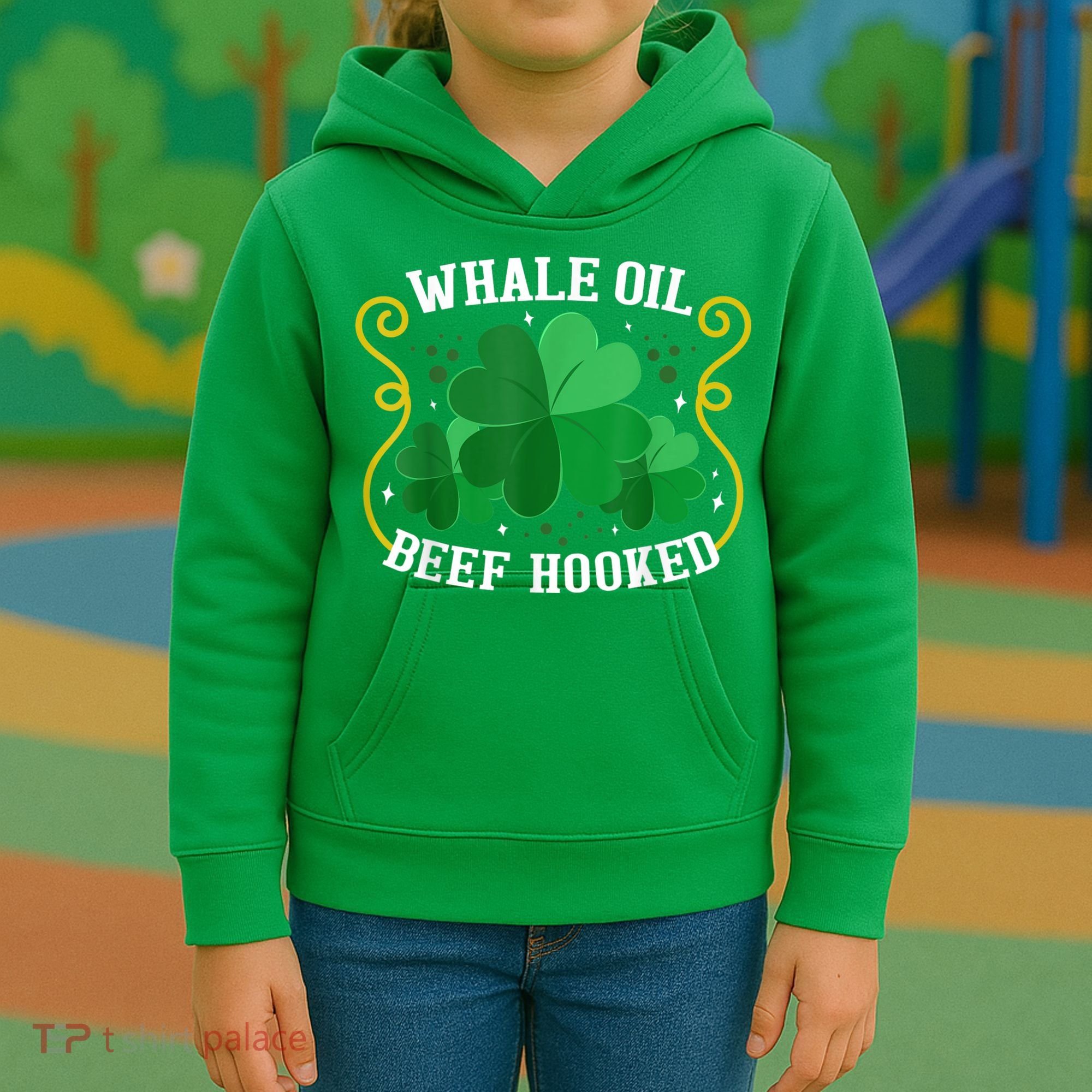 Whale Oil Beef Hooked Saint Patricks Day Kids Hoodie