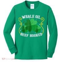 Whale Oil Beef Hooked Saint Patricks Day Kids Long Sleeve Shirt thumb 0