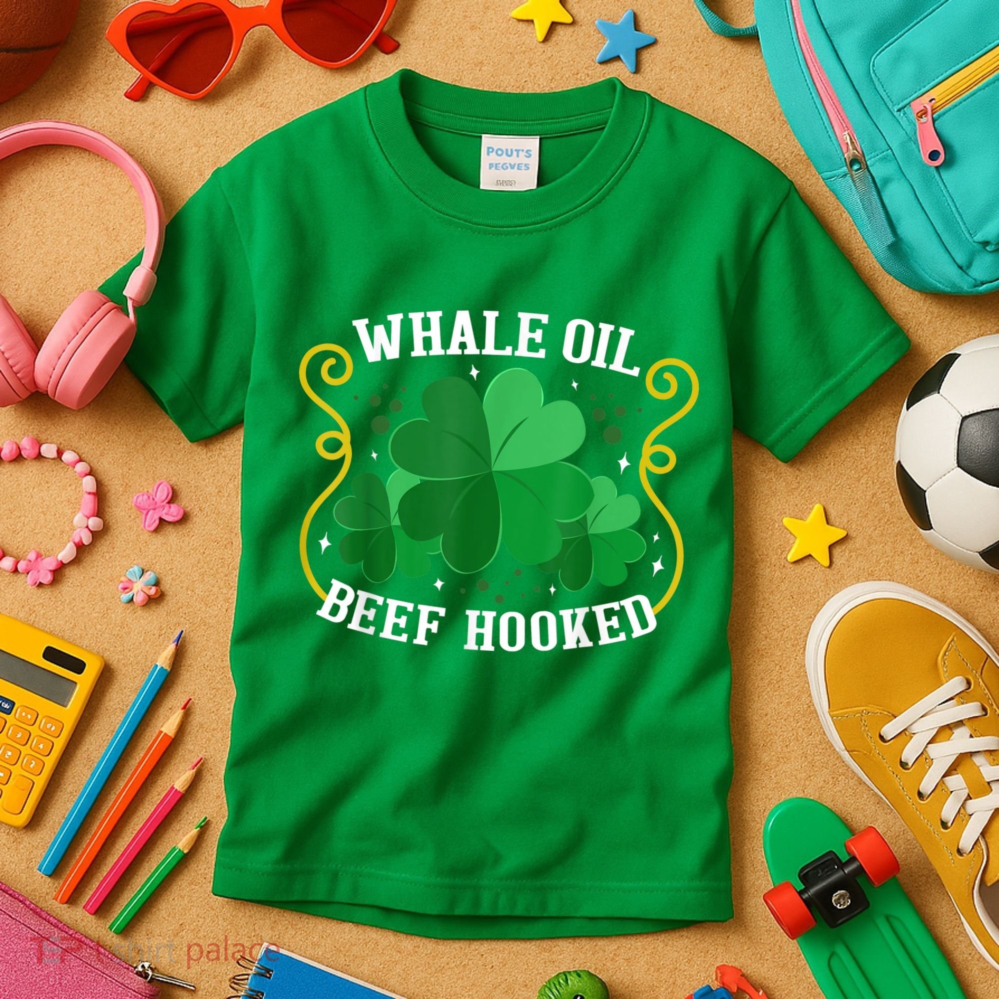 Whale Oil Beef Hooked Saint Patricks Day Kids T-Shirt