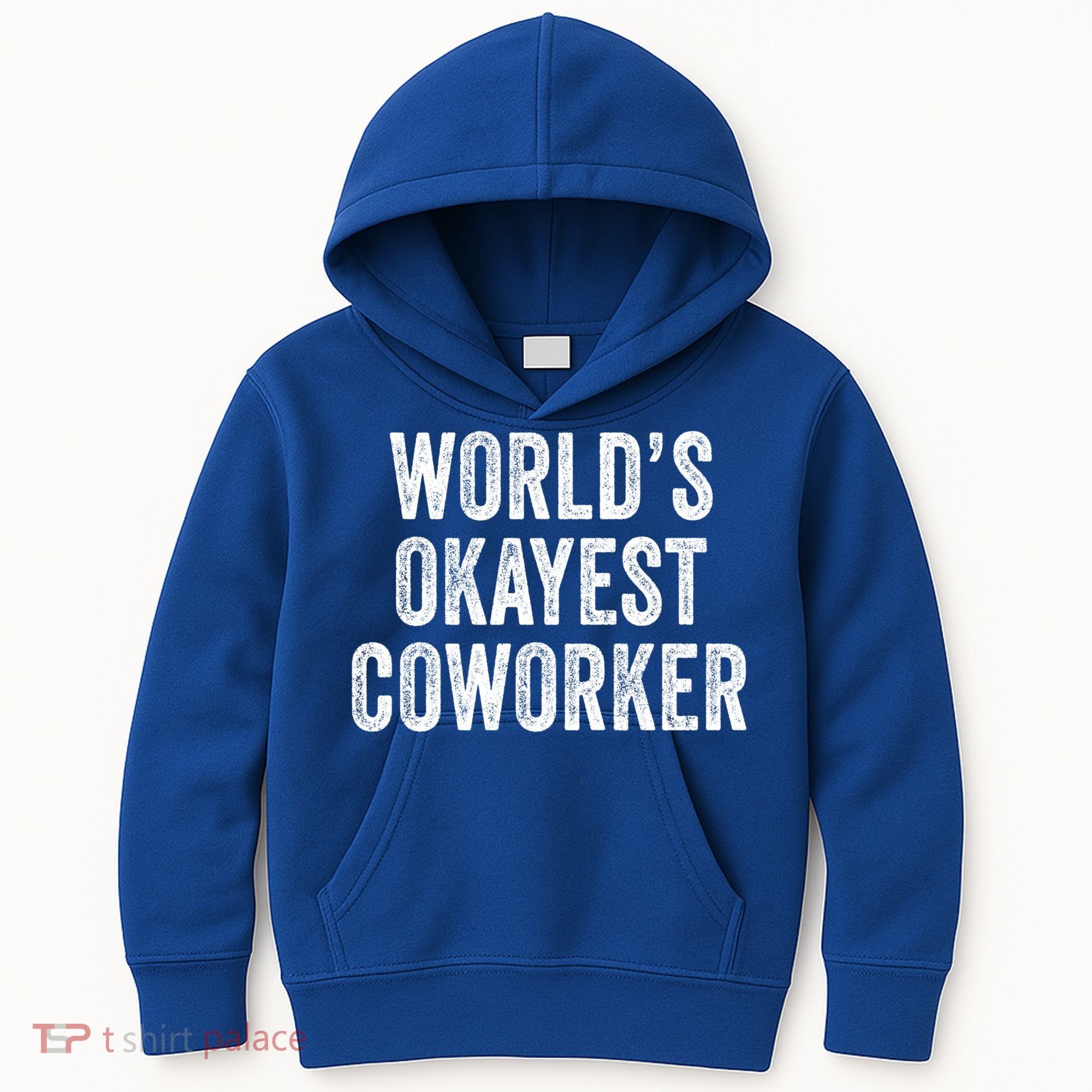 Worlds Okayest Coworker Employee Funny Worker Distressed Cool Gift Kids Hoodie