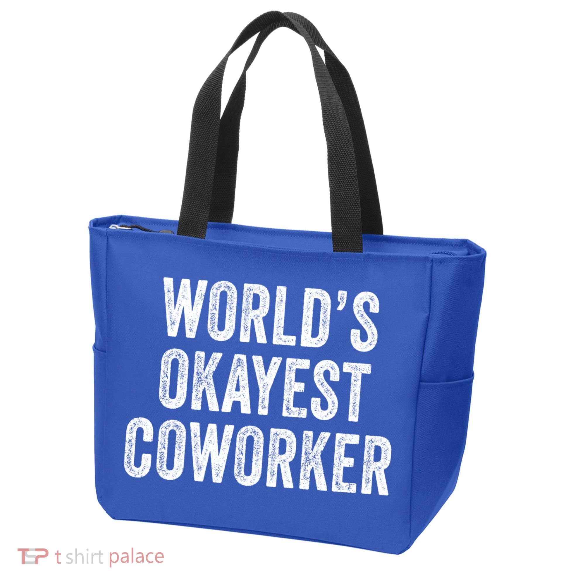 Worlds Okayest Coworker Employee Funny Worker Distressed Cool Gift Tote Bag