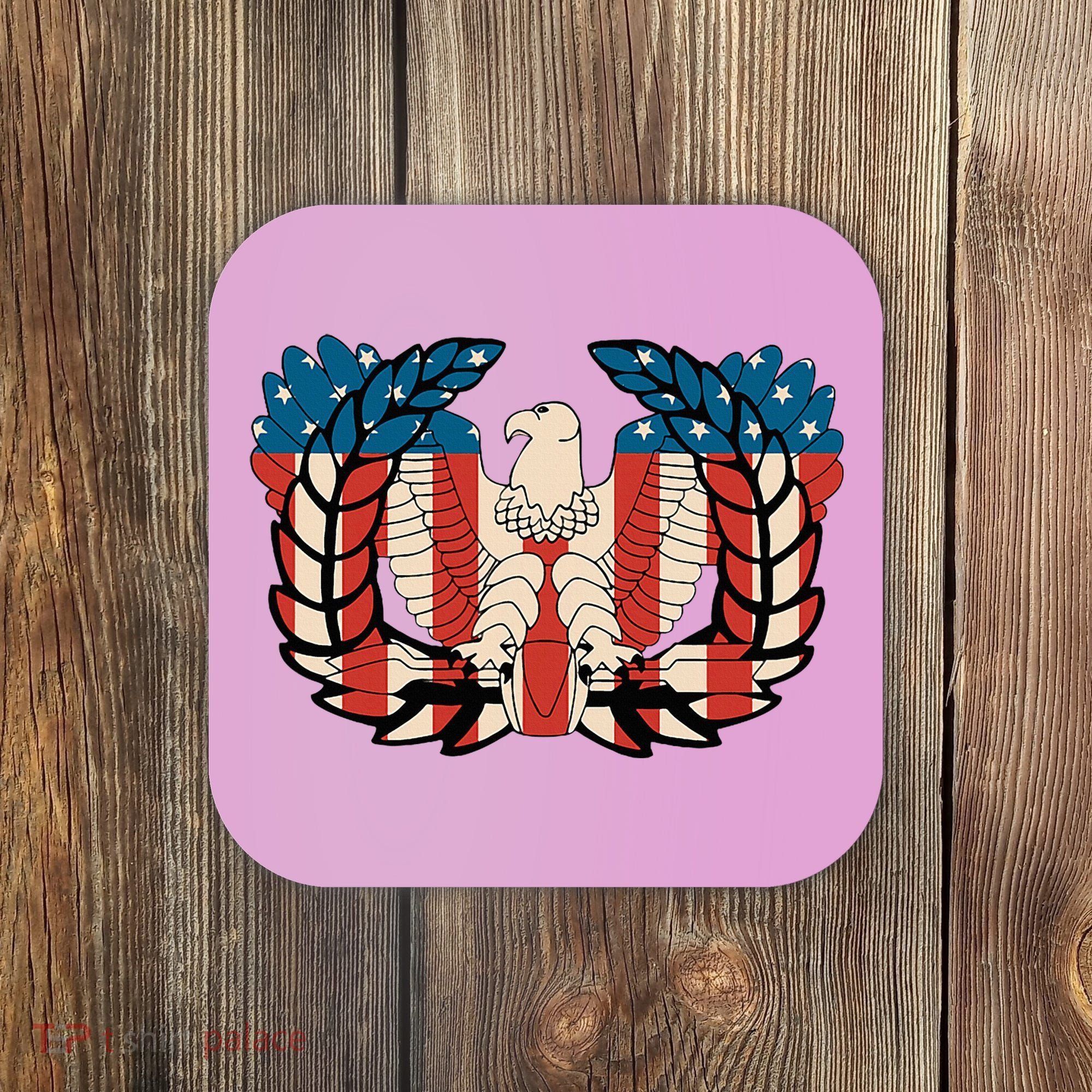 Warrant Officer Corps Eagle Rising Retro Flag Coaster