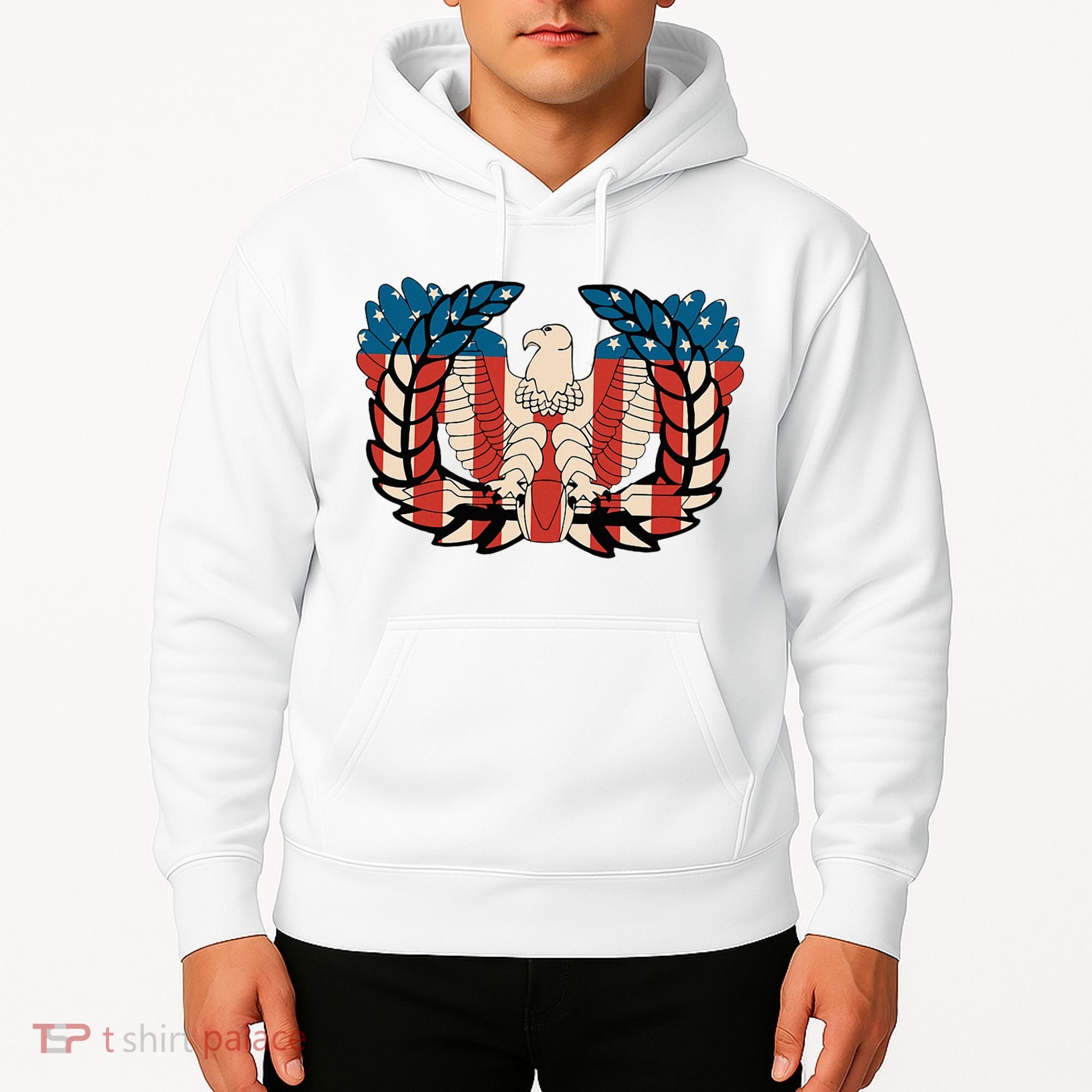 Warrant Officer Corps Eagle Rising Retro Flag Hoodie