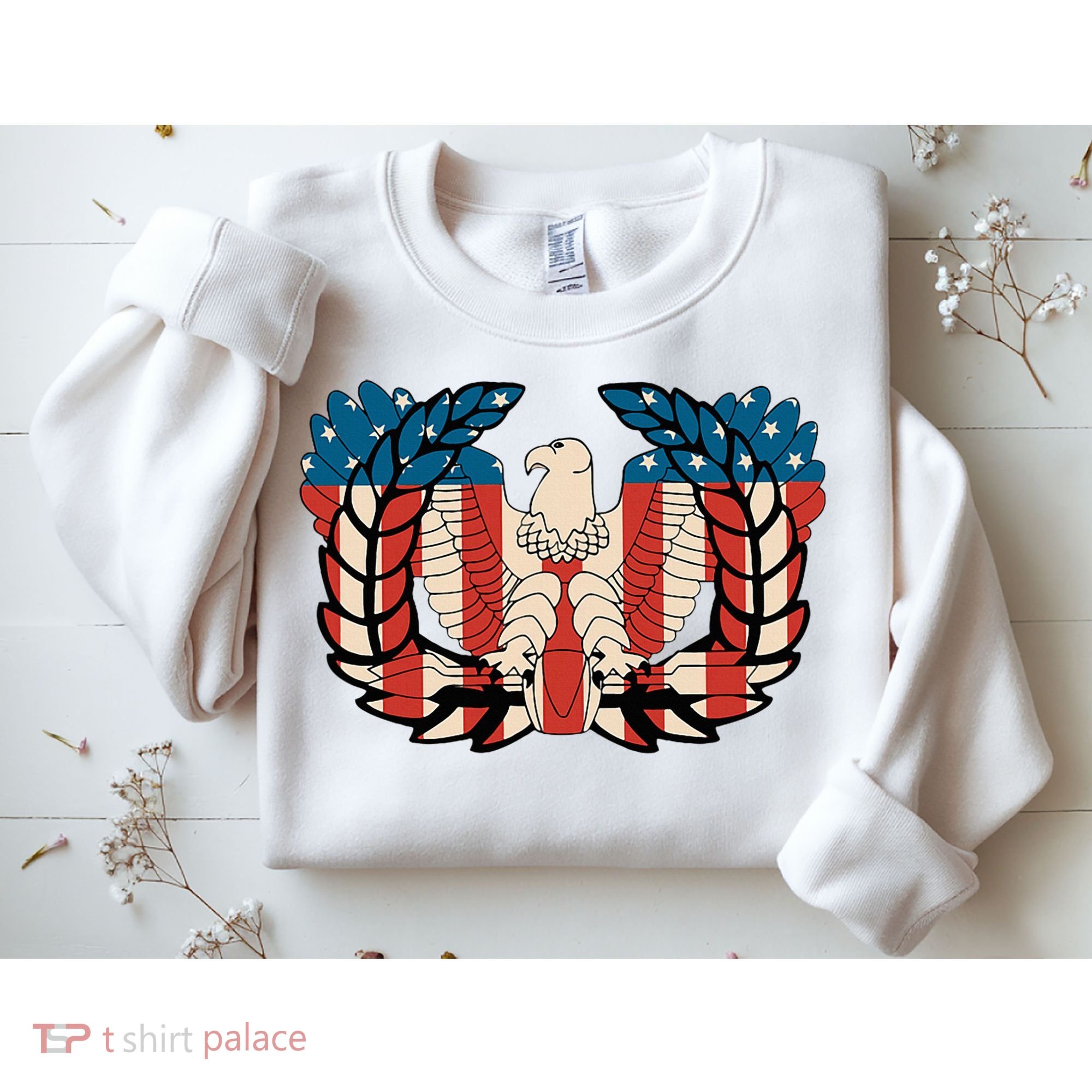 Warrant Officer Corps Eagle Rising Retro Flag Sweatshirt
