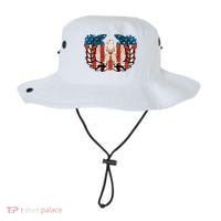 Warrant Officer Corps Eagle Rising Retro Flag Bucket Hat thumb 0
