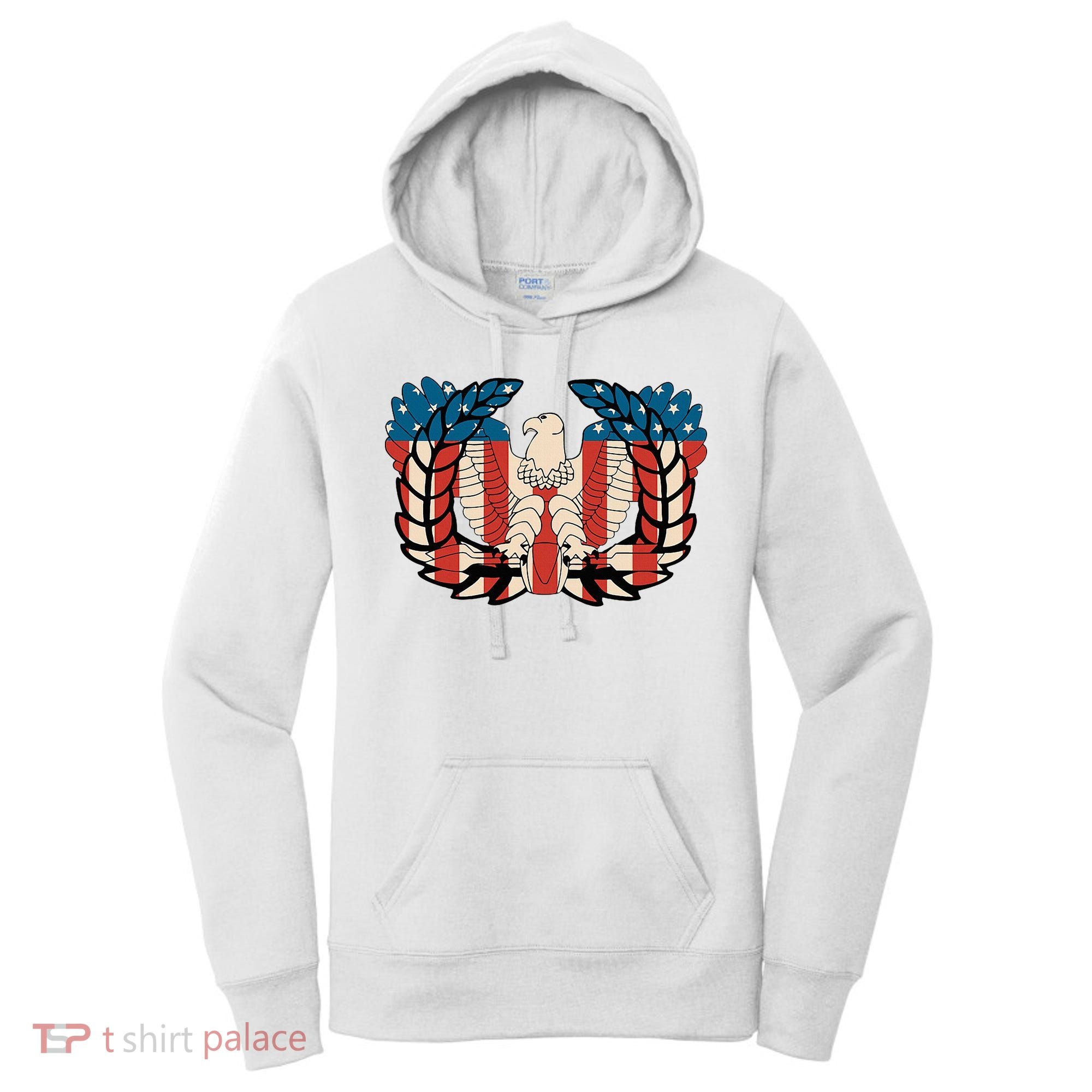 Warrant Officer Corps Eagle Rising Retro Flag Women's Hoodie