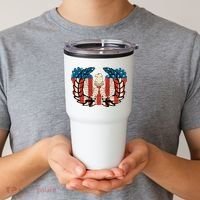 Warrant Officer Corps Eagle Rising Retro Flag Tumbler thumb 2