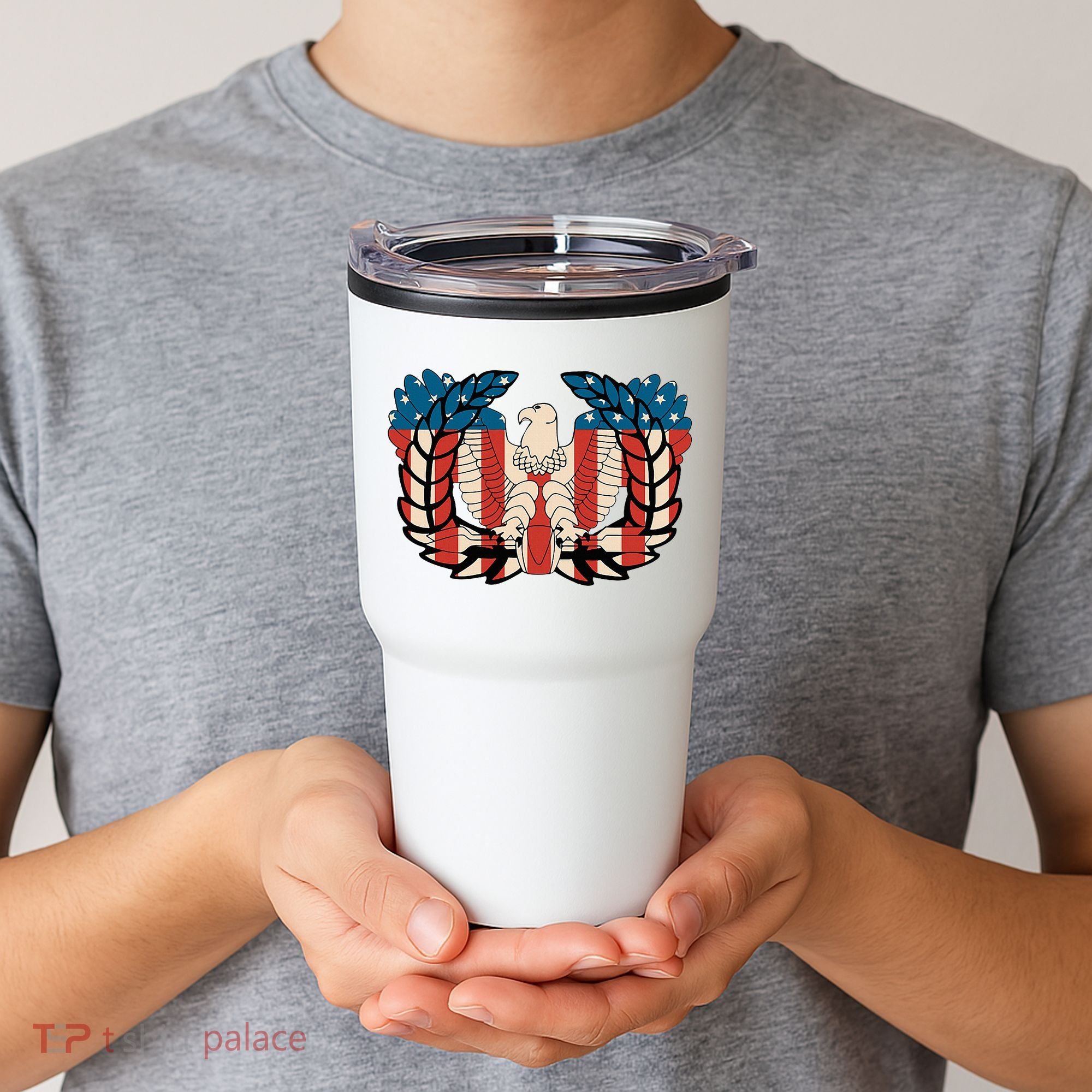 Warrant Officer Corps Eagle Rising Retro Flag Tumbler