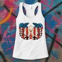 Warrant Officer Corps Eagle Rising Retro Flag Women's Tank Top thumb 3