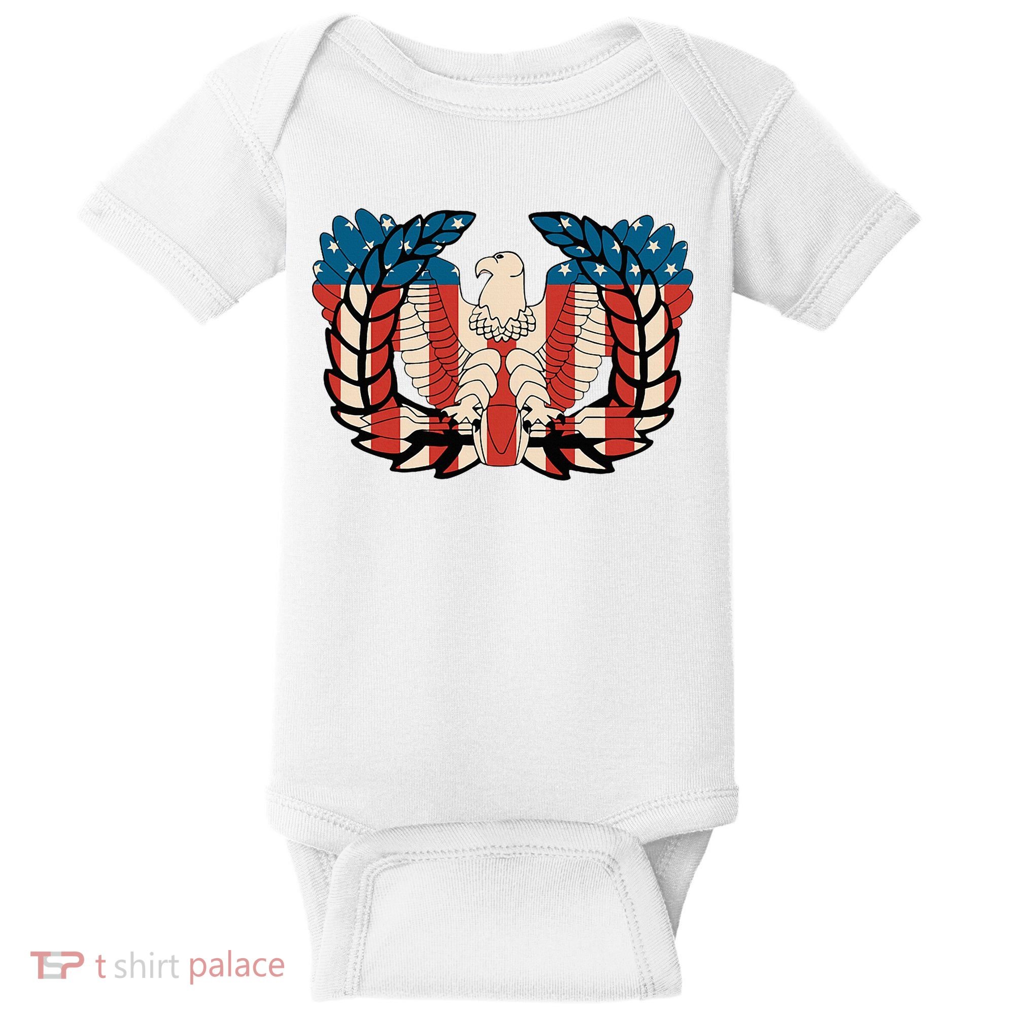 Warrant Officer Corps Eagle Rising Retro Flag Baby Bodysuit