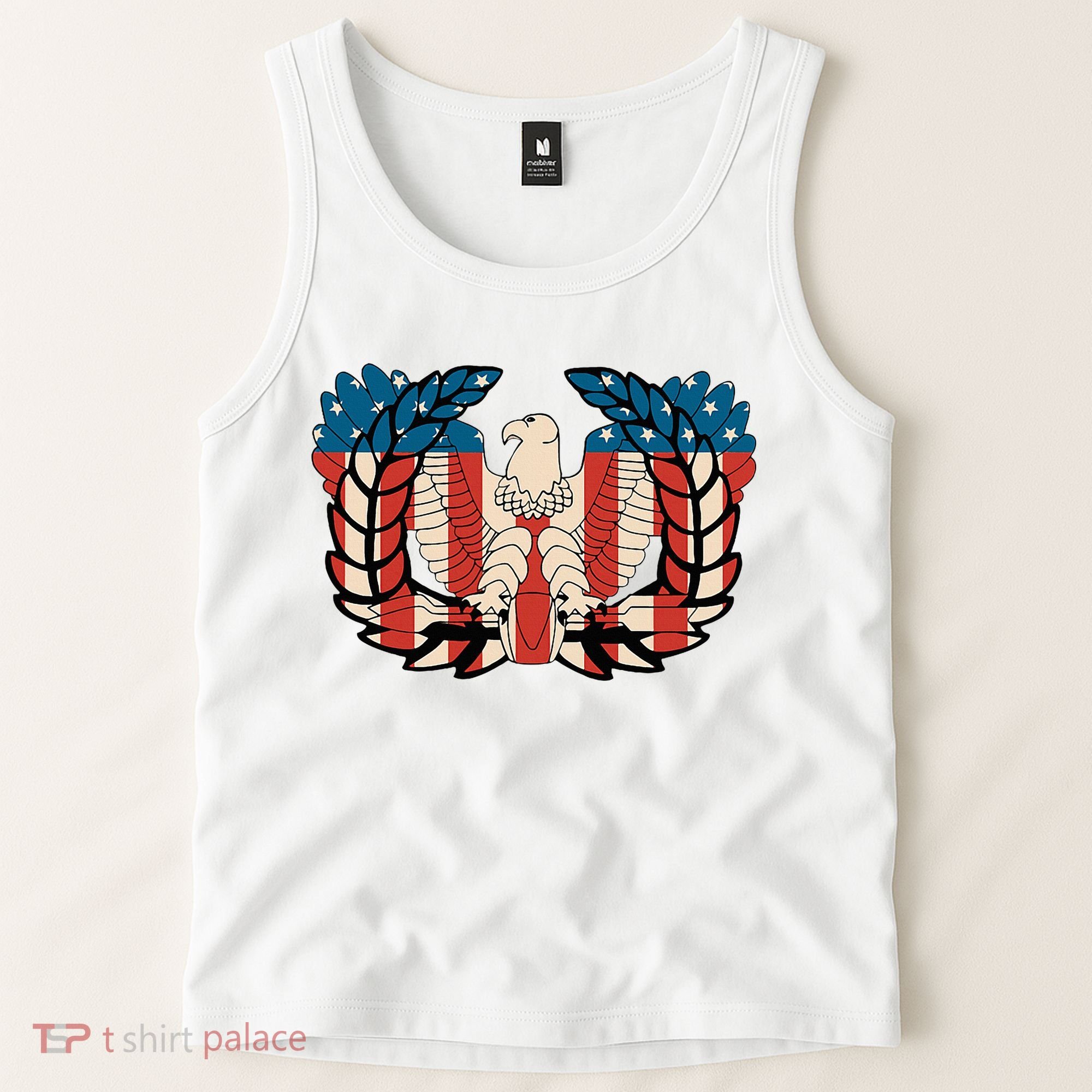 Warrant Officer Corps Eagle Rising Retro Flag Tank Top