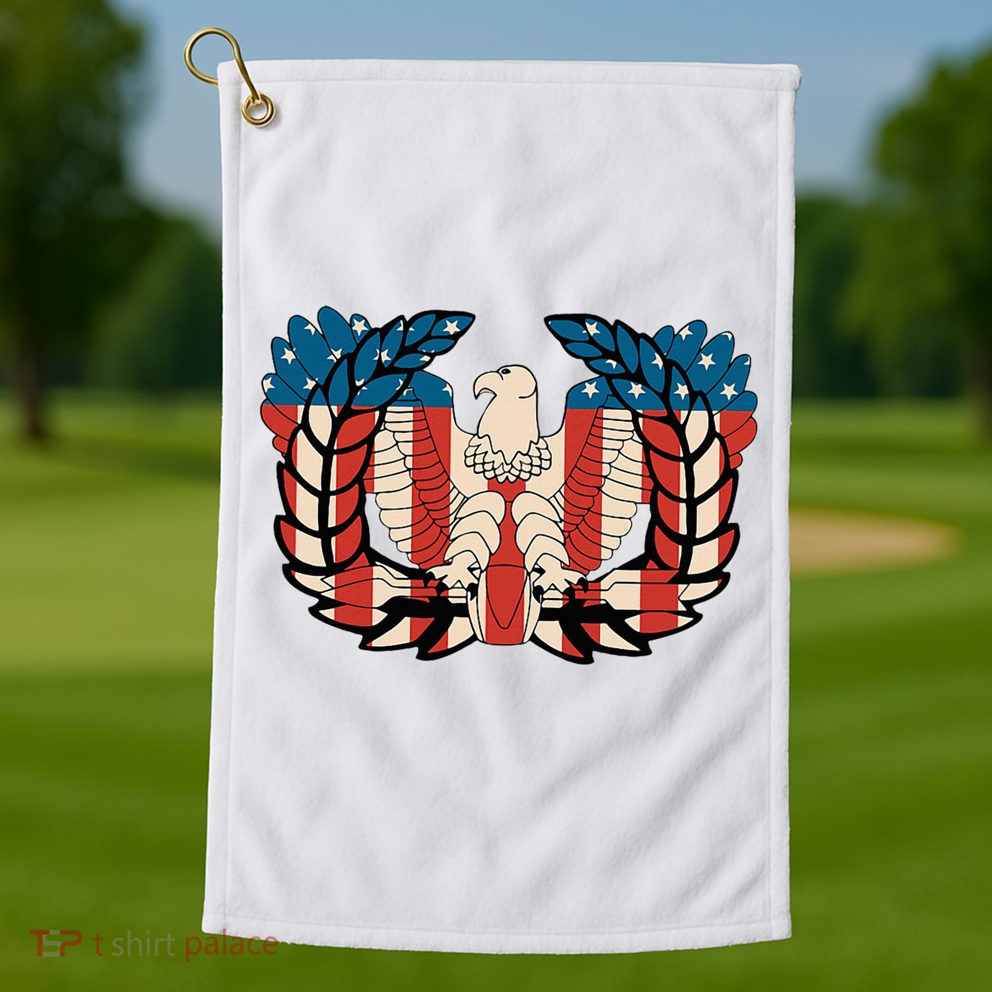 Warrant Officer Corps Eagle Rising Retro Flag Golf Towel