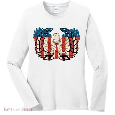 Warrant Officer Corps Eagle Rising Retro Flag Women's Long Sleeve Shirt
