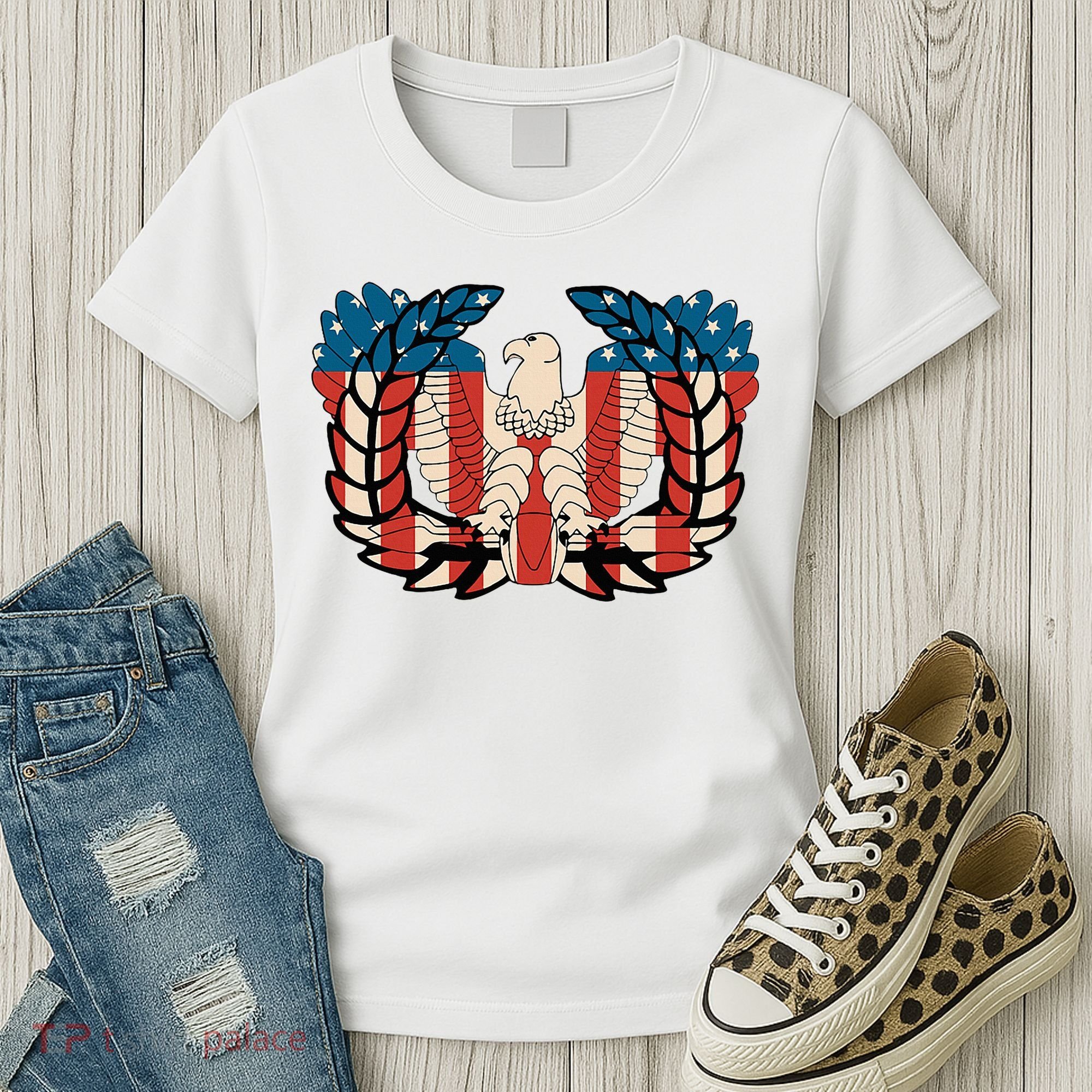 Warrant Officer Corps Eagle Rising Retro Flag Women's T-Shirt