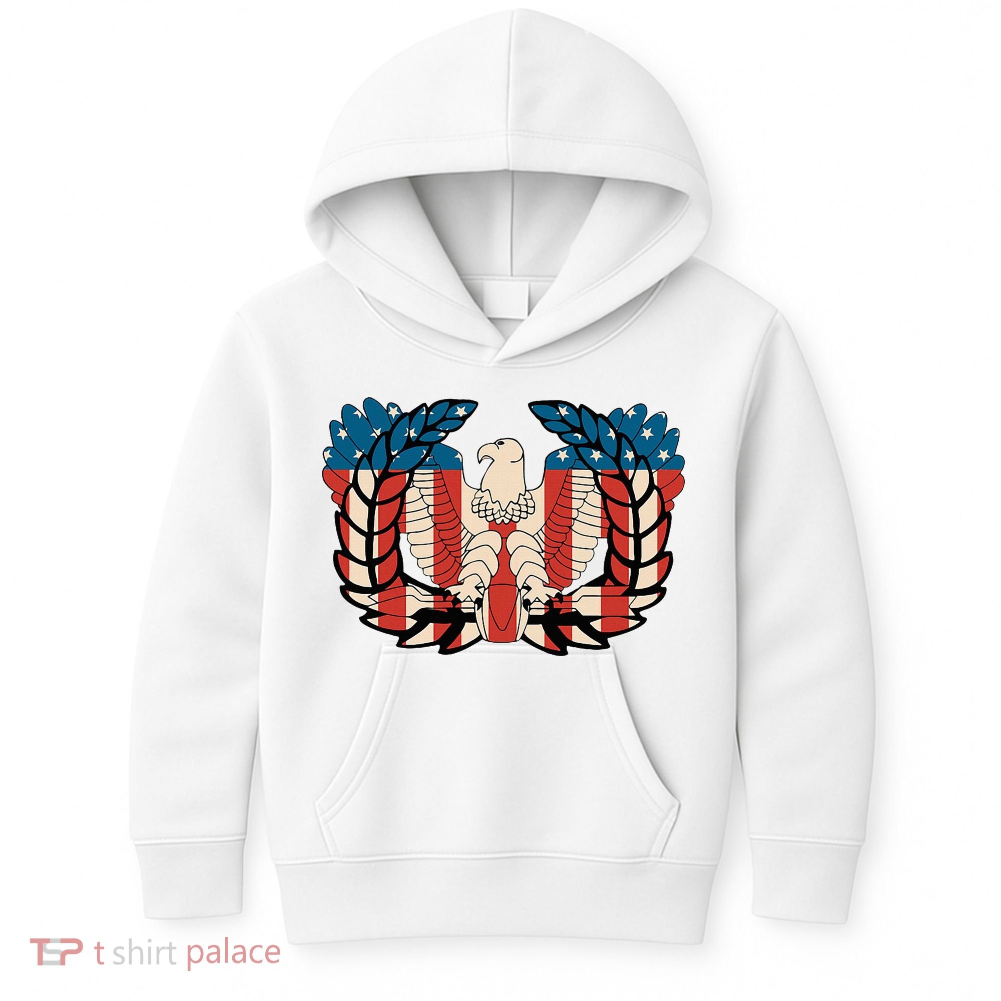 Warrant Officer Corps Eagle Rising Retro Flag Kids Hoodie